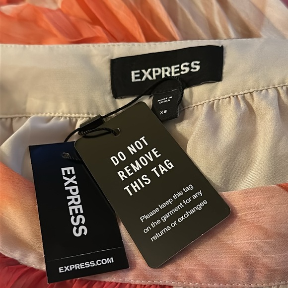 Express Super High Waisted Printed Pleated Midi Skirt #07650308 Romantic NWT XS - Picture 11 of 12